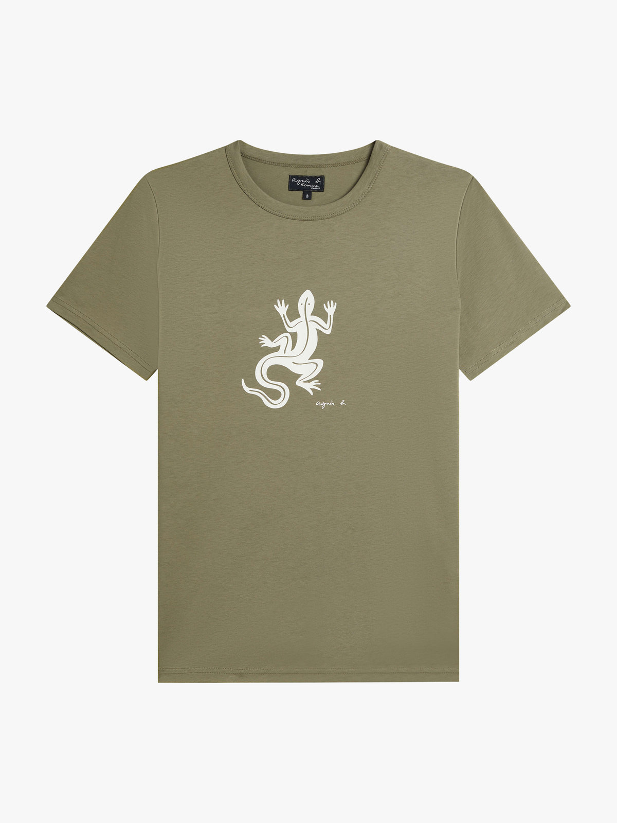 HOMME メンズ メンズ アイコニック コットン 半袖 Tシャツ "Lezard" グリーン系その他