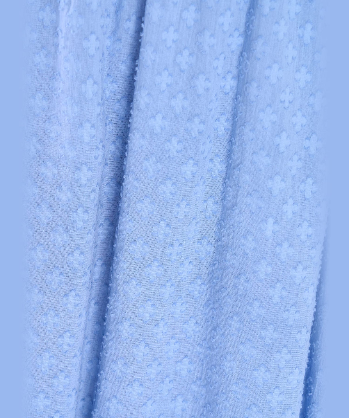 To b. by agnès b. フラワー コットン カット ジャカード スカート ブルー