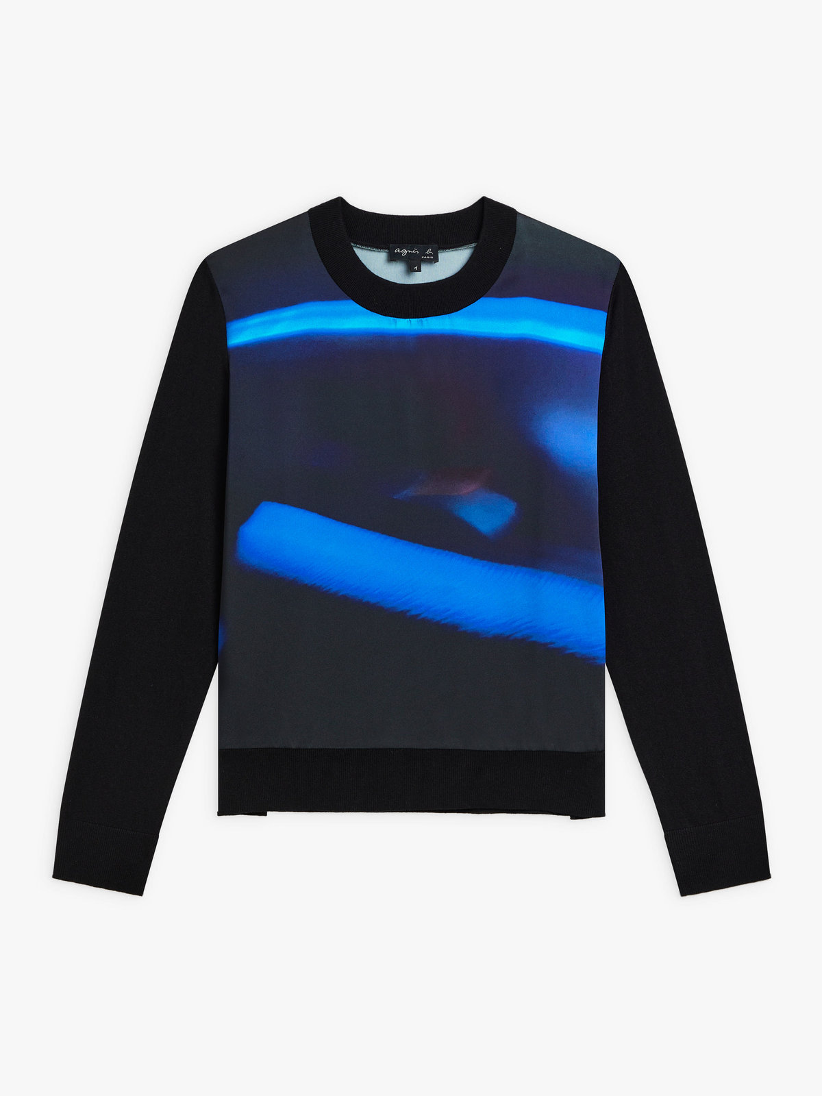 FEMME ウィメンズ 【Outlet】フォトプリント カシミヤ シルク混 ウール ニット プルオーバー "Neon" ブラック