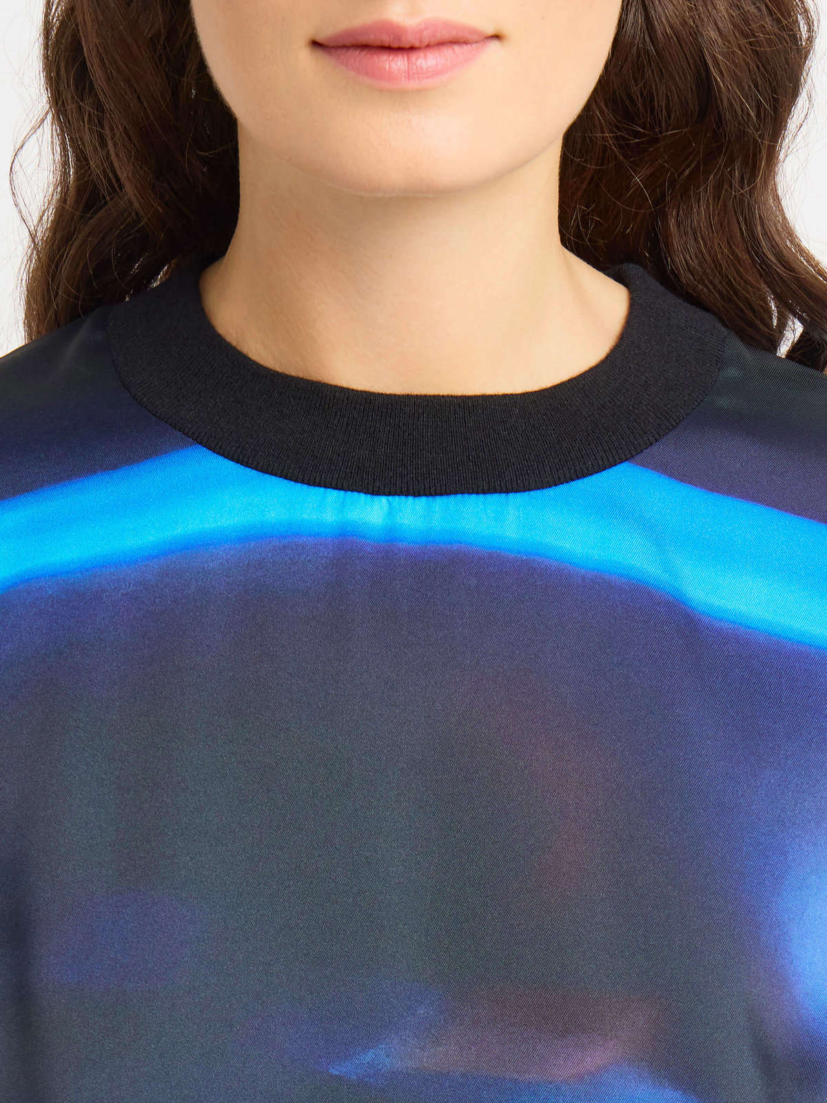 FEMME ウィメンズ 【Outlet】フォトプリント カシミヤ シルク混 ウール ニット プルオーバー "Neon" ブラック
