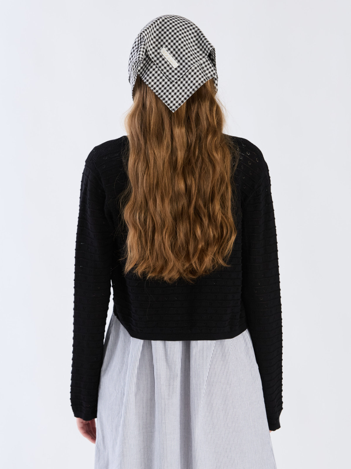 To b. by agnès b. 【Outlet】デイジーストライプニットカーディガン ブラック