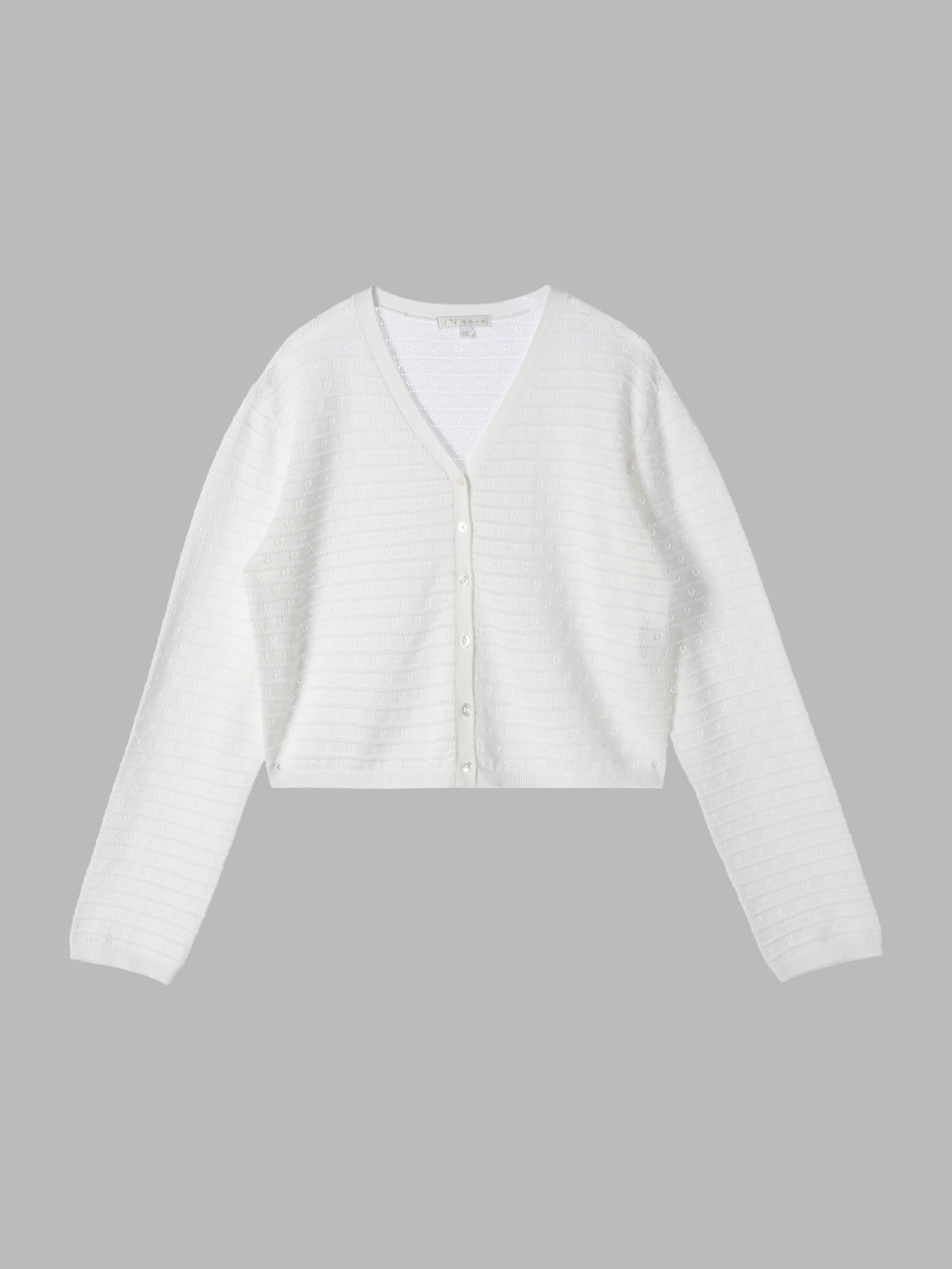 To b. by agnès b. 【Outlet】デイジーストライプニットカーディガン ホワイト