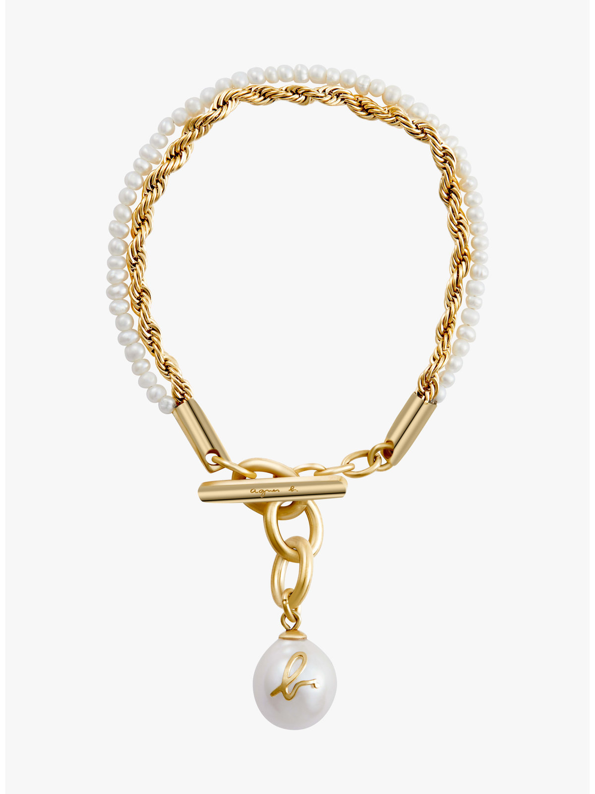 FEMME ウィメンズ 【Outlet】ツイストブレスレット "Chunky Pearl" ゴールド