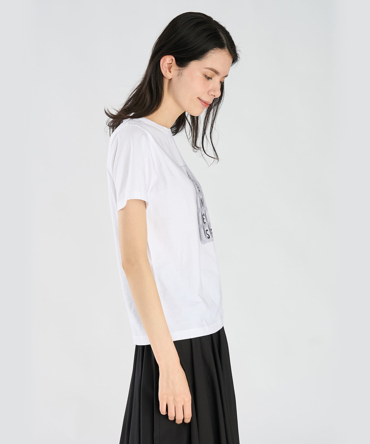 FEMME ウィメンズ 【by R 限定品】agnes b. フォトプリント コットン 半袖 Tシャツ ホワイト