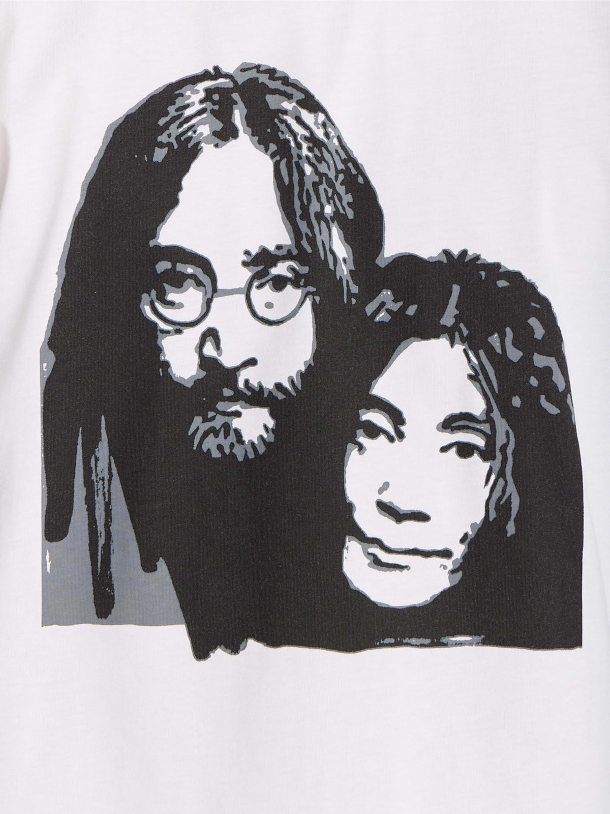 HOMME メンズ メンズ プリント コットン 長袖 アーティスト Tシャツ ”Rafael Gray” ホワイト