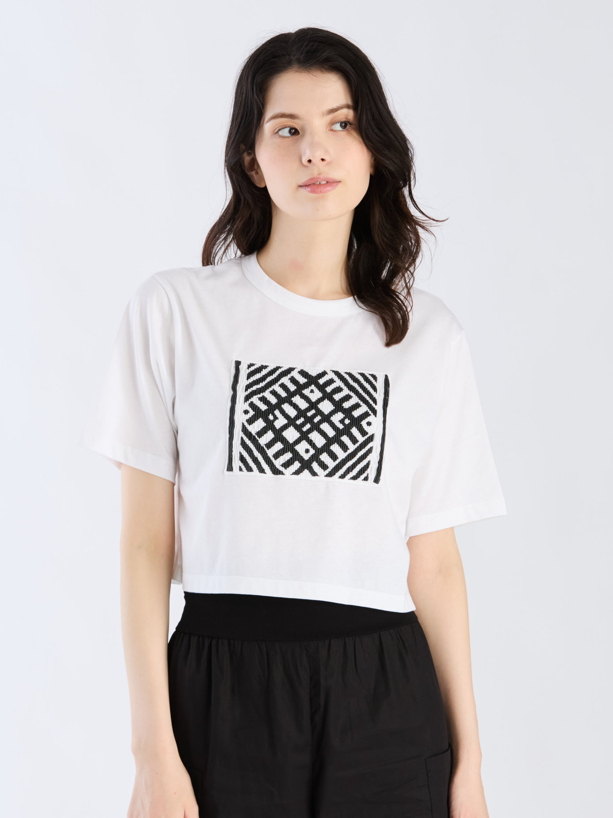 FEMME ウィメンズ コットン 半袖 ボックス Tシャツ ”B. STYLE” ホワイト
