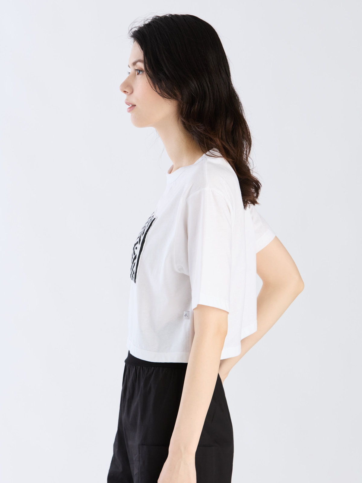FEMME ウィメンズ コットン 半袖 ボックス Tシャツ ”B. STYLE” ホワイト