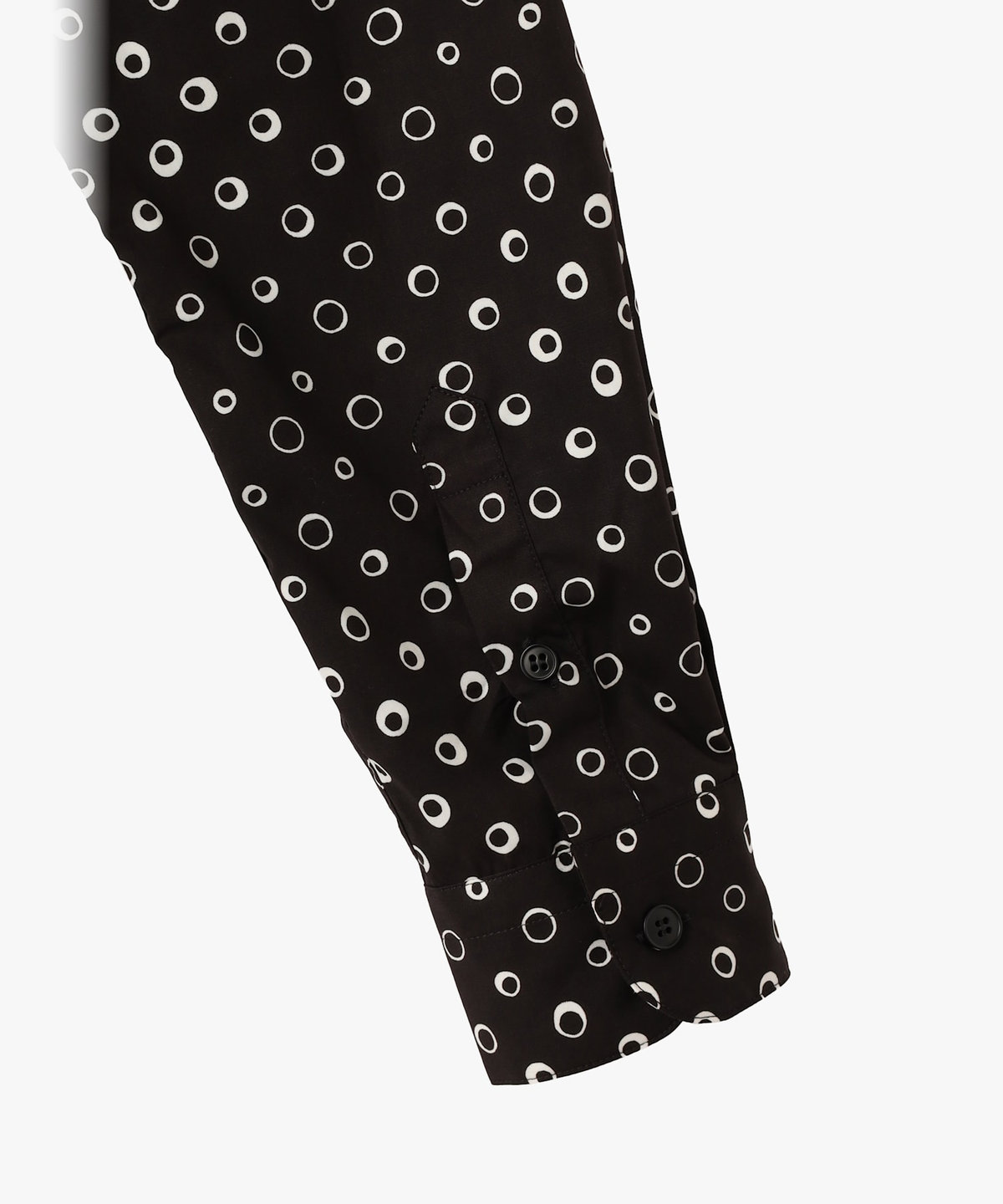 HOMME メンズ メンズ プリント コットン 長袖 シャツ "Andy" ブラック