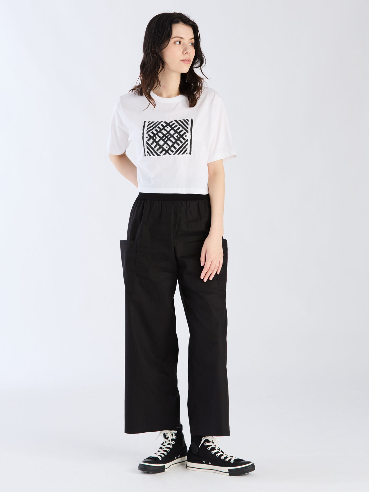 FEMME ウィメンズ コットン 半袖 ボックス Tシャツ ”B. STYLE” ホワイト