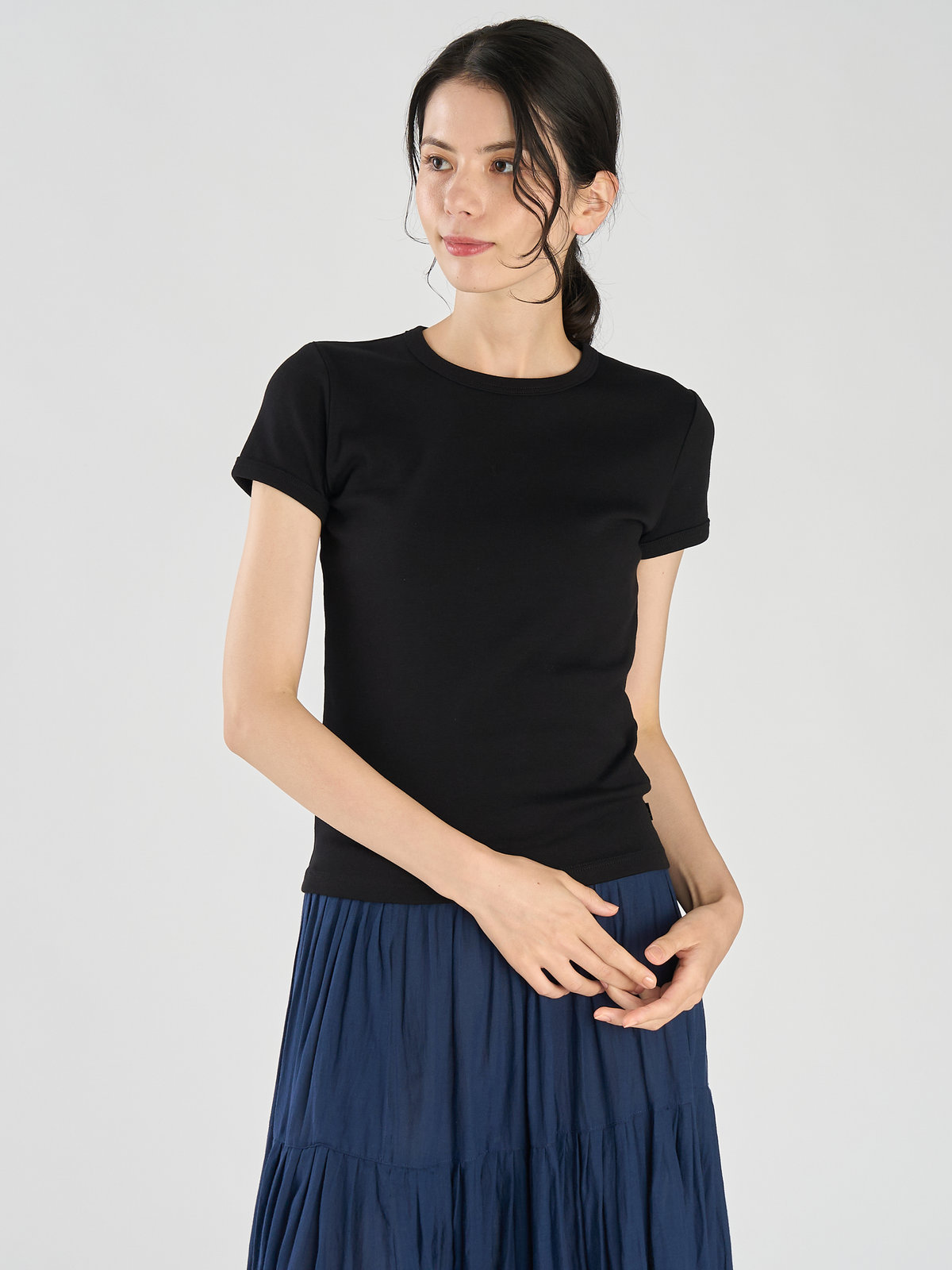 FEMME ウィメンズ コットン 半袖Tシャツ "Be Top" ブラック