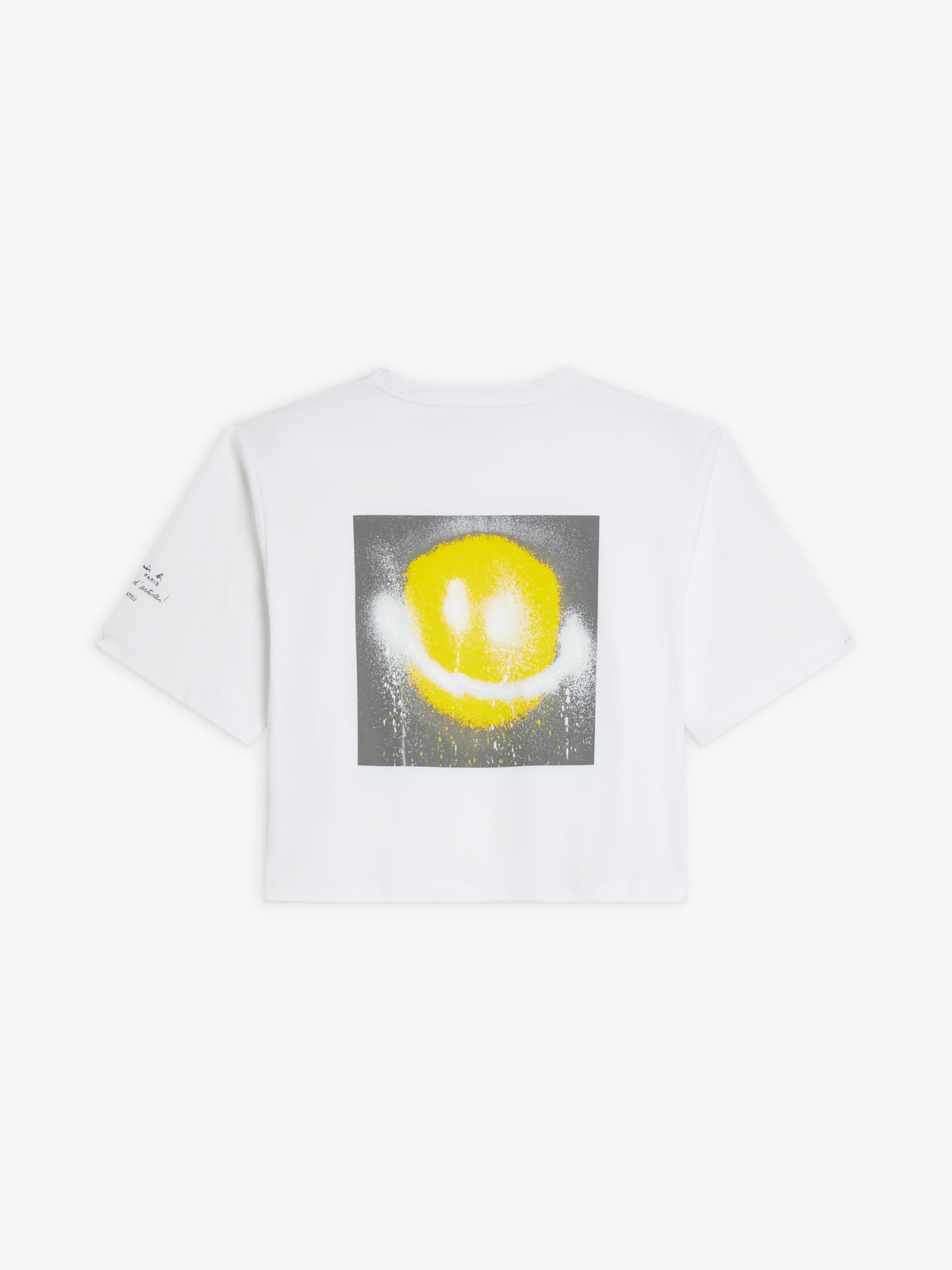 FEMME ウィメンズ オーガニックコットン プリント 5分袖 アーティスト Tシャツ "KATSU" ホワイト