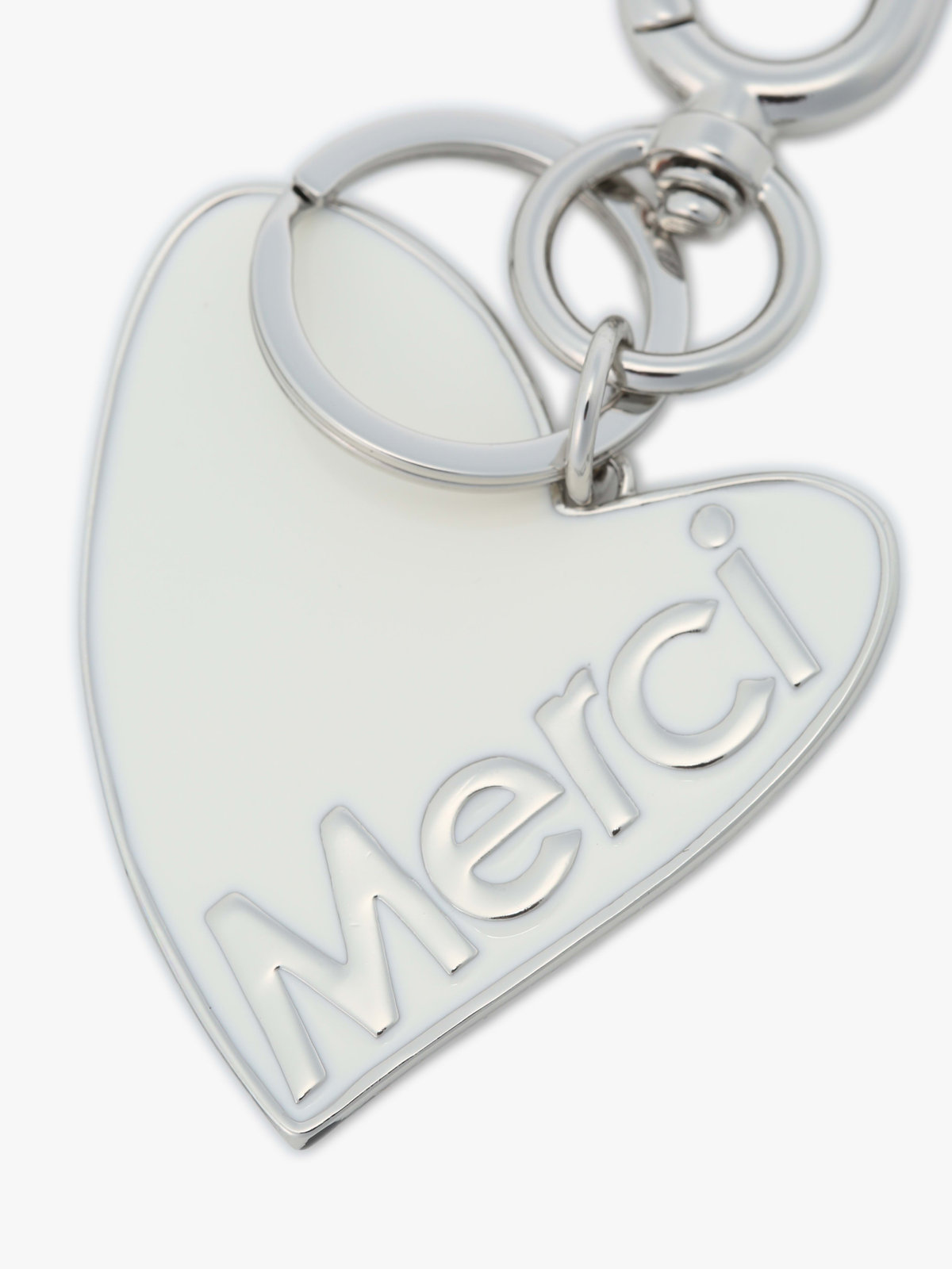 To b. by agnès b. メッセージ ハート キーチャーム ”Merci” ホワイト