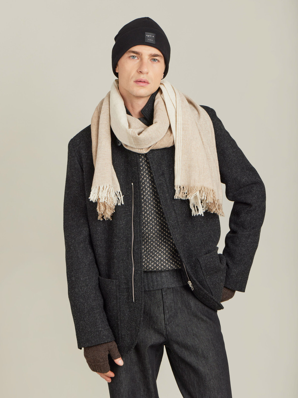 HOMME メンズ 【Outlet】UBQ0 VESTE ジャケット グレー×ブラック