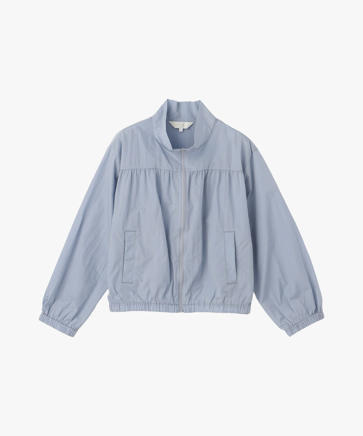 To b. by agnès b. シアー ナイロン パフィー ブルゾン ブルー