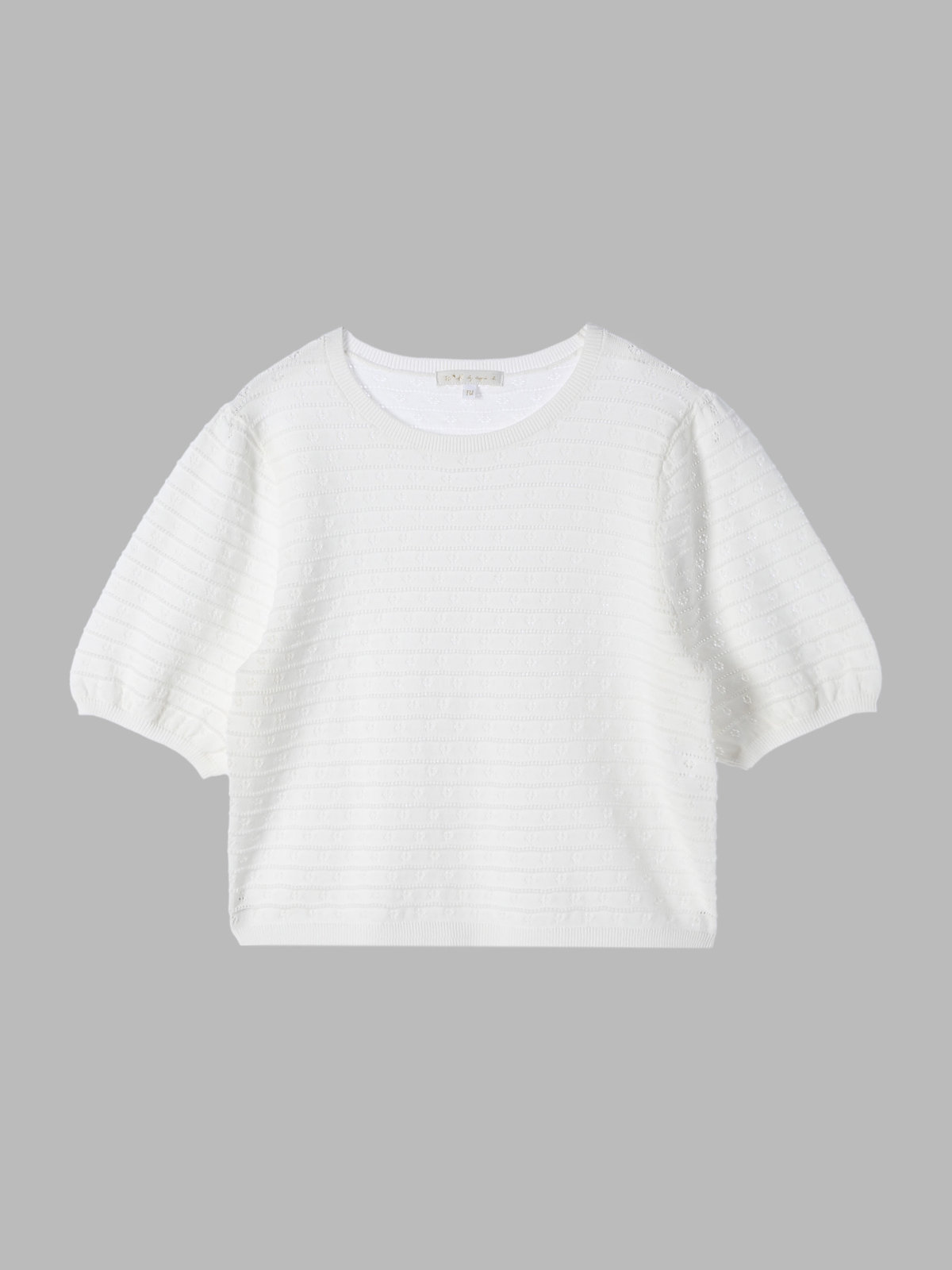 To b. by agnès b. 【Outlet】デイジーストライプニットプルオーバー ホワイト