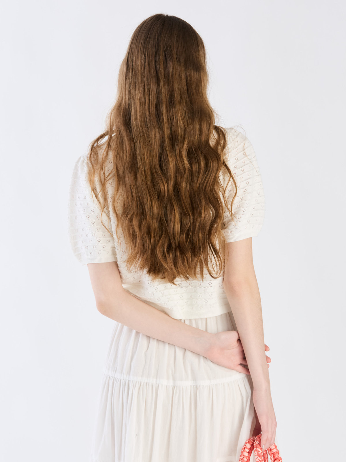 To b. by agnès b. 【Outlet】デイジーストライプニットプルオーバー ホワイト