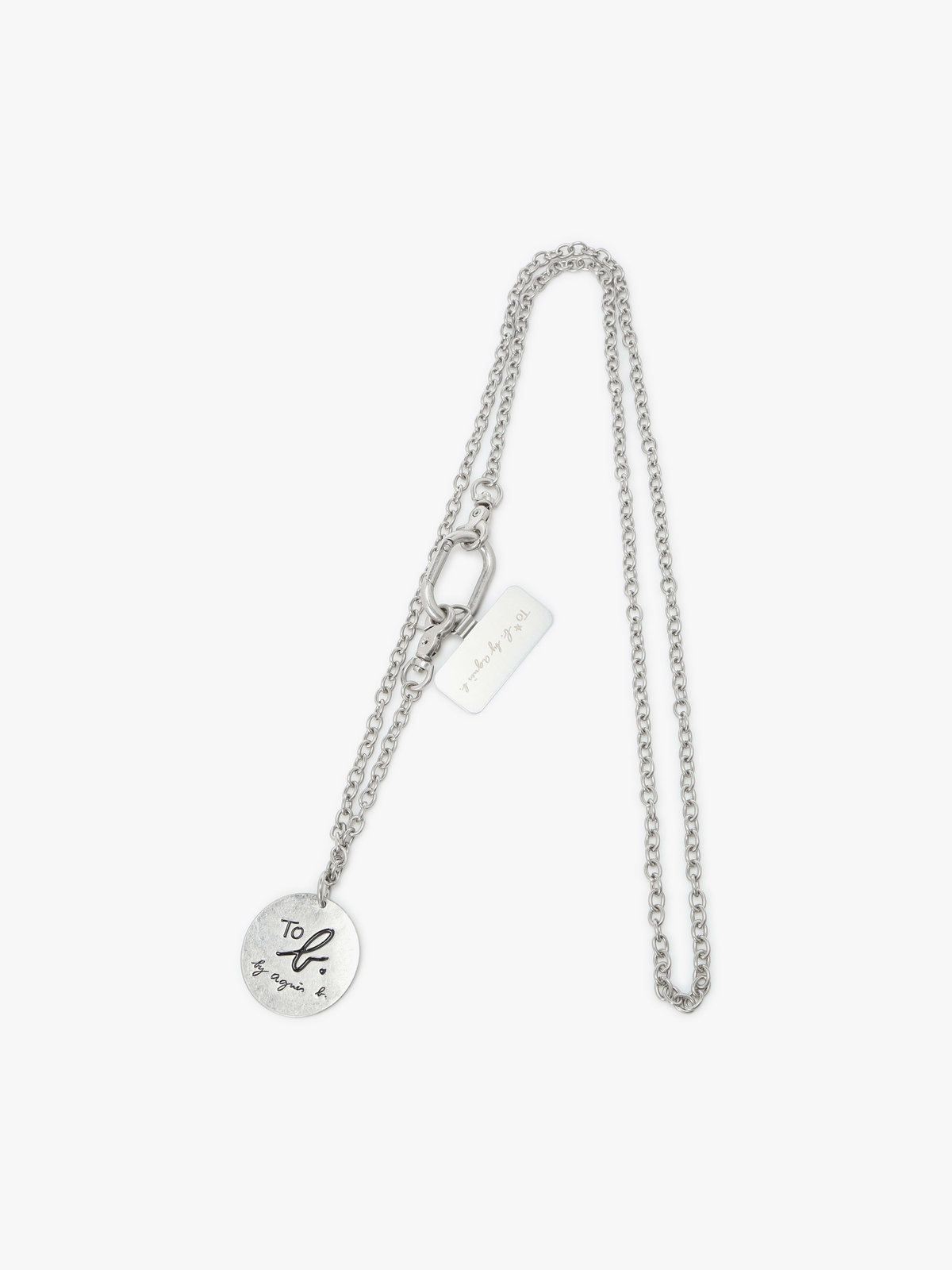 To b. by agnès b. カラー ロゴ モバイルストラップ シルバー