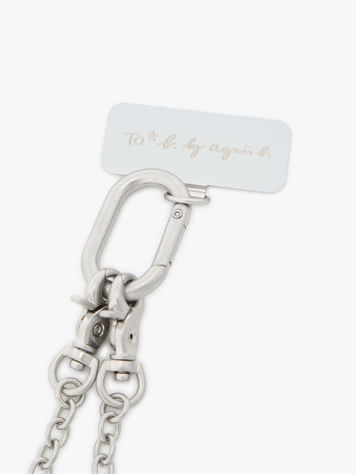 To b. by agnès b. カラー ロゴ モバイルストラップ シルバー