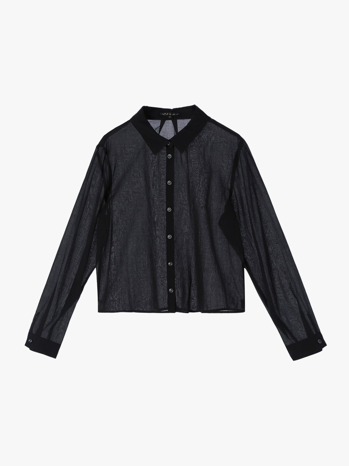 To b. by agnès b. 【Outlet】シアー コットン ロングスリーブ シャツ ブラック
