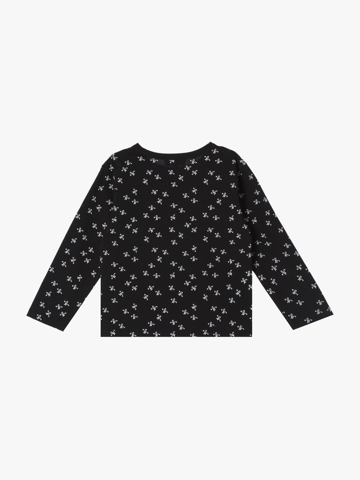 ENFANT ユニセックス キッズ 総柄プリント オーガニックコットン 長袖Tシャツ ブラック