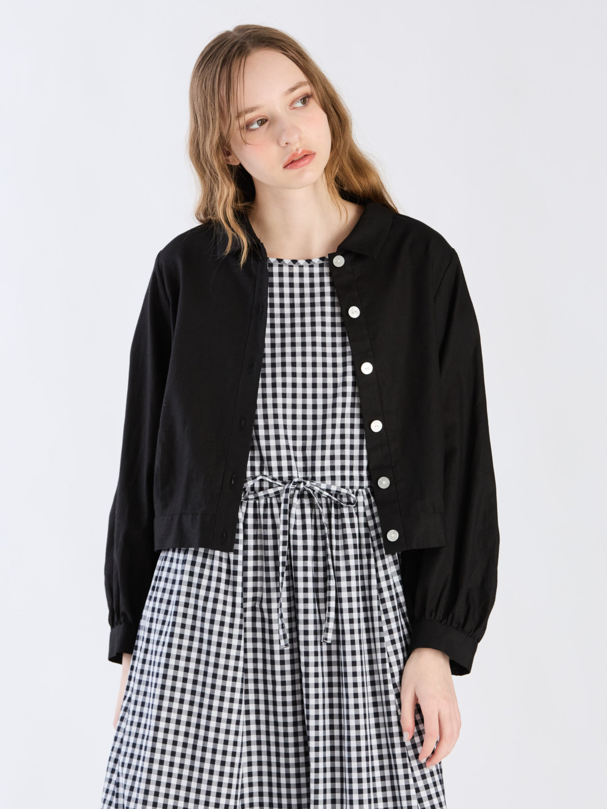 To b. by agnès b. 【Outlet】コットンリネンポプリンジャケット ブラック