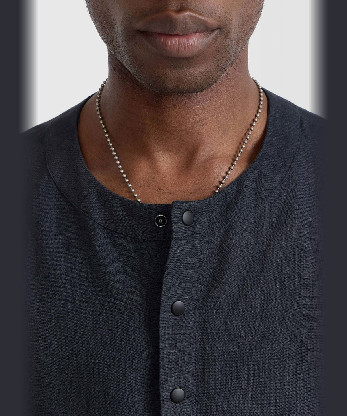 HOMME メンズ メンズ リネン 長袖 シャツ カーディガン グレー