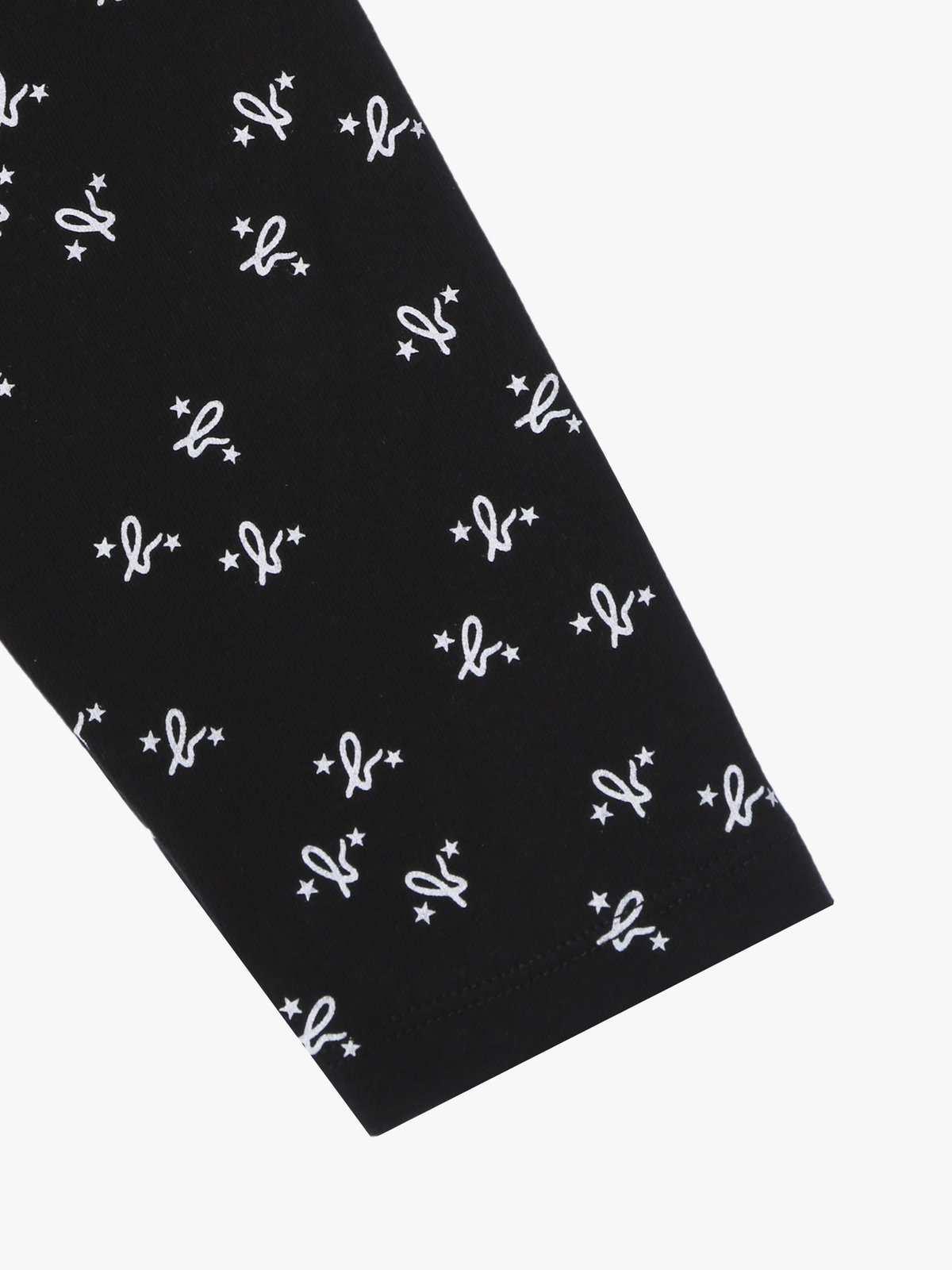 ENFANT ユニセックス キッズ 総柄プリント オーガニックコットン 長袖Tシャツ ブラック