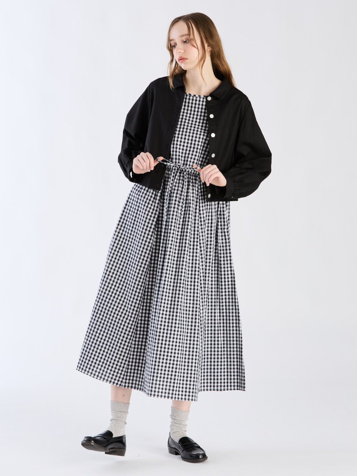 To b. by agnès b. 【Outlet】コットンリネンポプリンジャケット ブラック