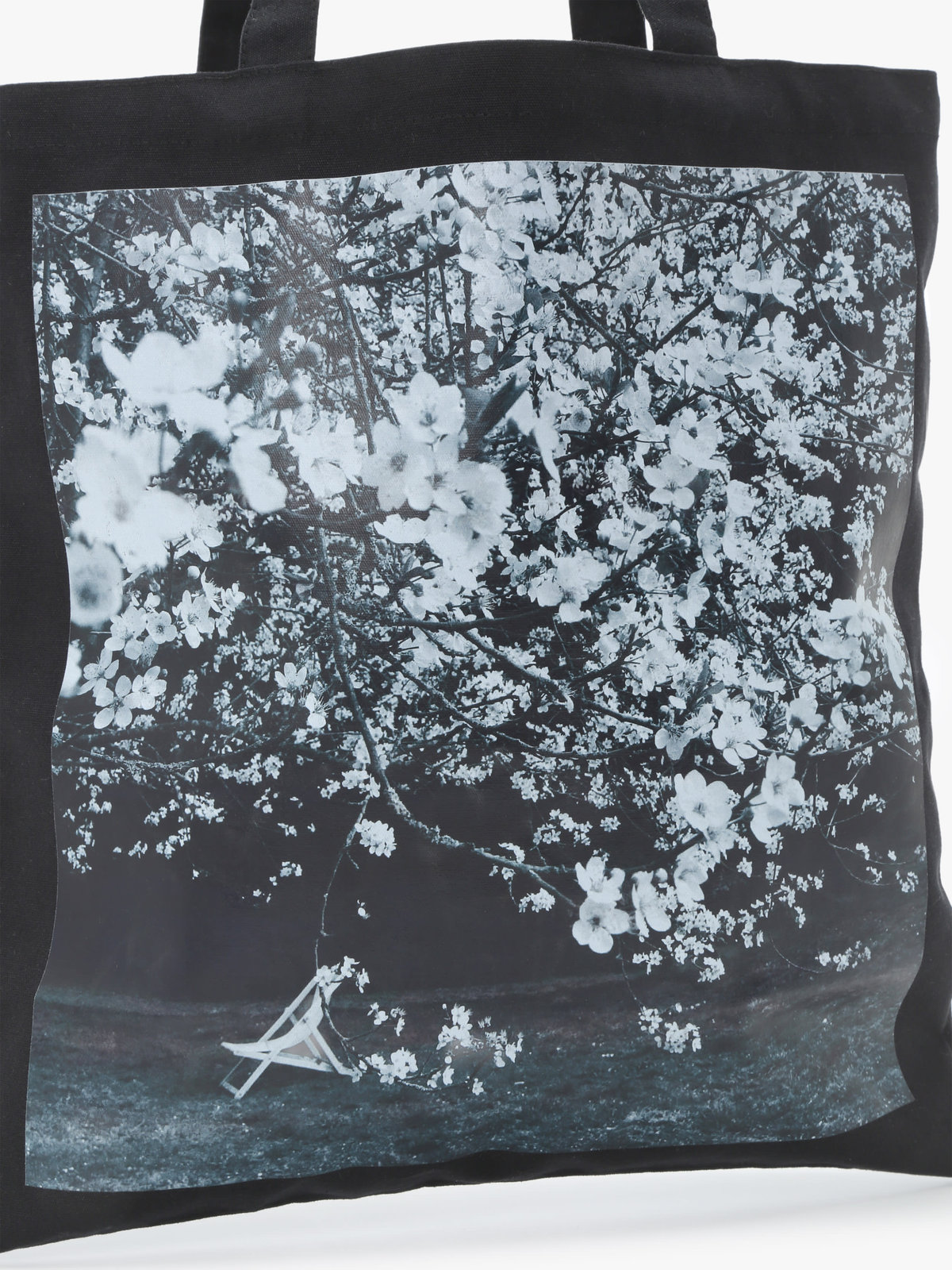 FEMME ウィメンズ 【by R 限定品】agnes b. フォトプリント コットン トートバッグ "Sakura" ブラック
