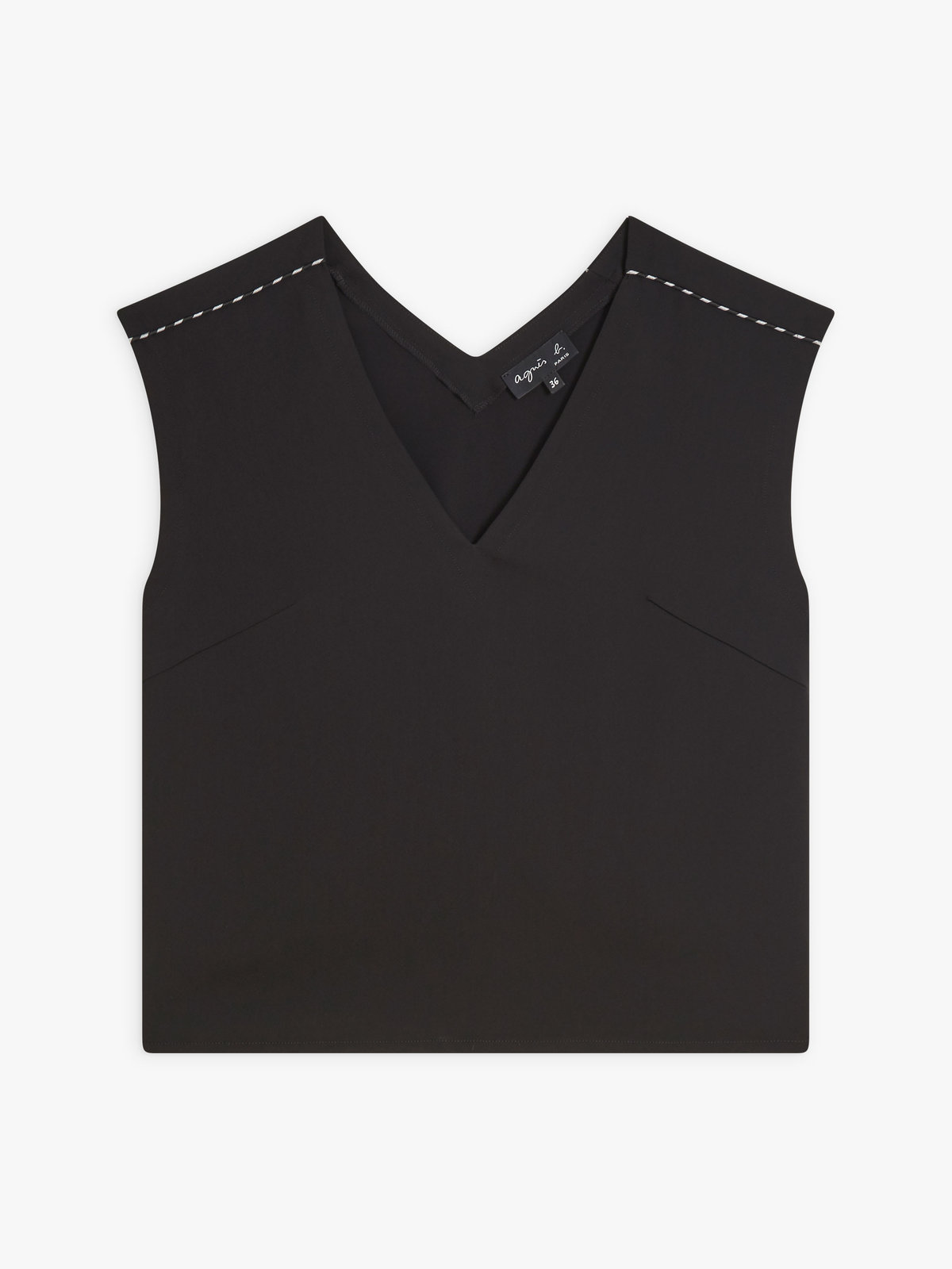 FEMME ウィメンズ UQ87 HAUT ノーカラーブラウス ブラック
