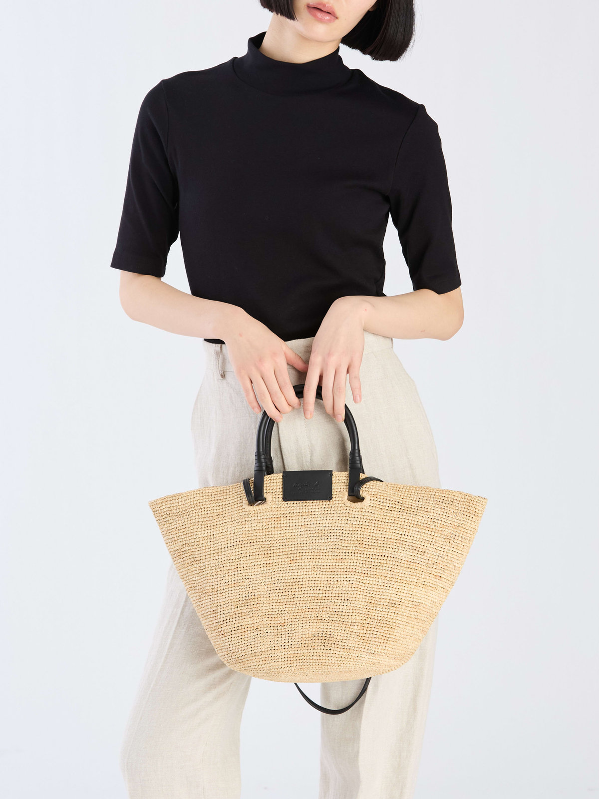 VOYAGE ウィメンズ バッグ＆ウォレット ラフィア 2wayトートバッグ YAX08-01 ブラック