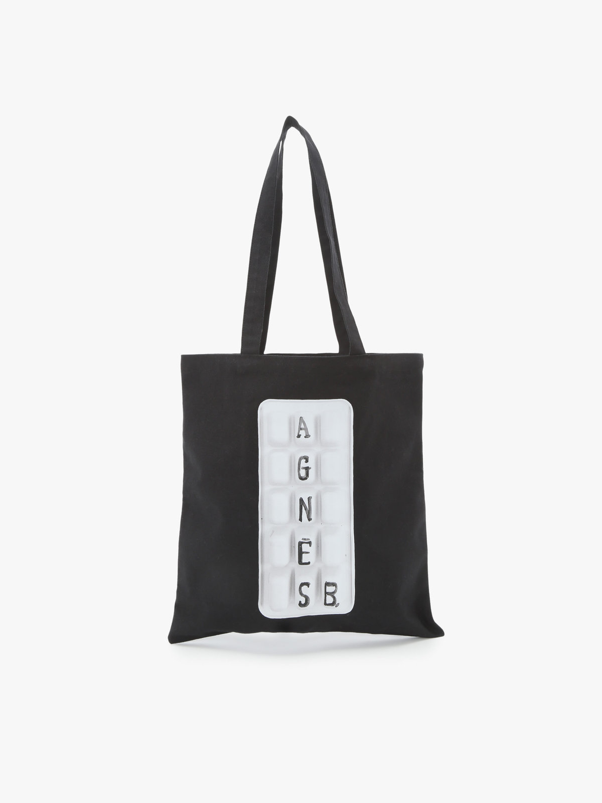 FEMME ウィメンズ 【by R 限定品】agnes b. フォトプリント コットン トートバッグ "Glacon" ブラック