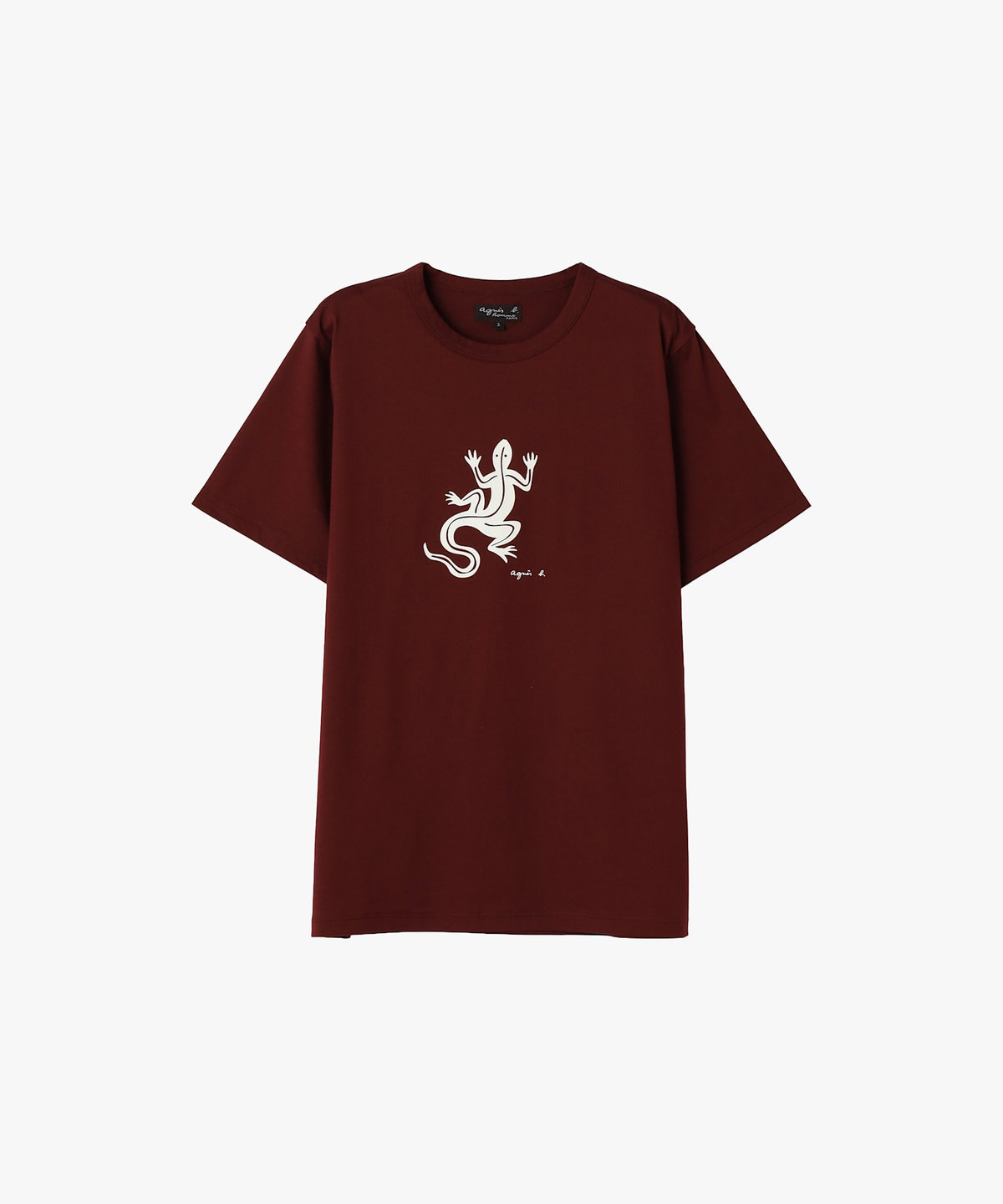 HOMME メンズ メンズ アイコニック コットン 半袖 Tシャツ "Lezard" ボルドー