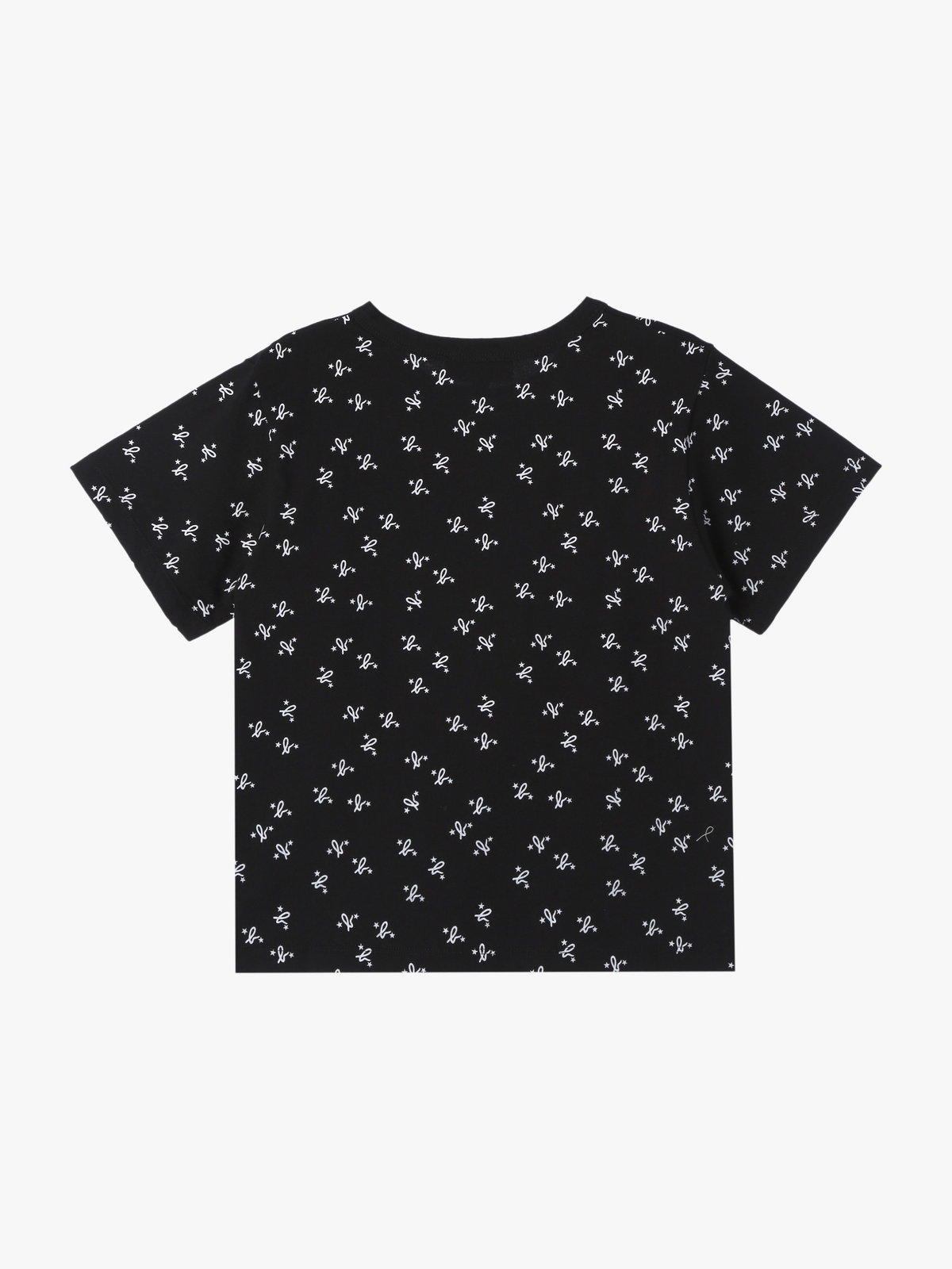 ENFANT ユニセックス キッズ 総柄プリント オーガニックコットン 半袖Tシャツ ブラック
