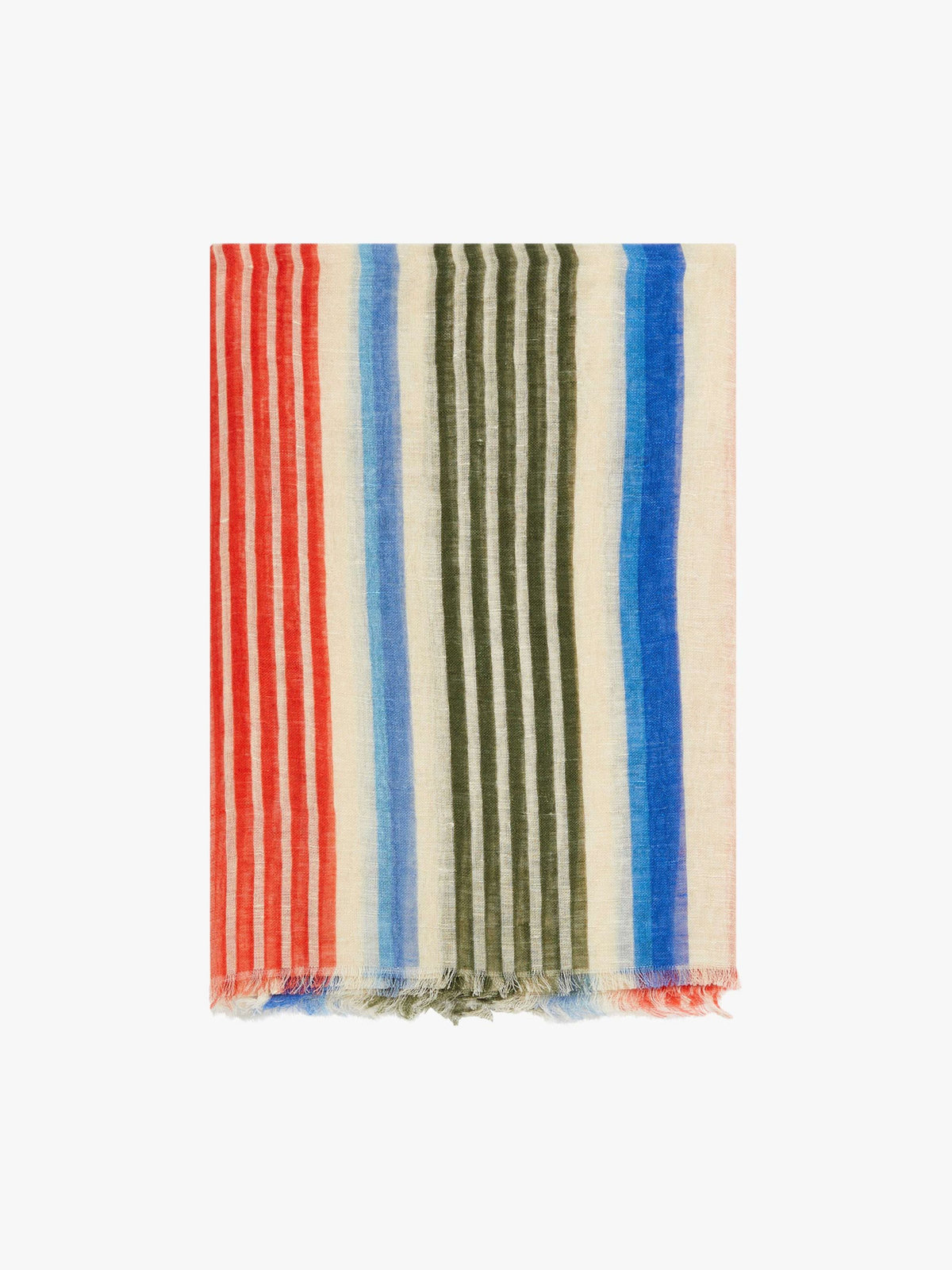 FEMME ウィメンズ ストライプ リネン コットン ストール "Meri" ブルー