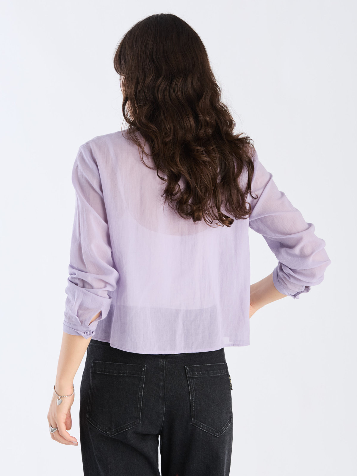 To b. by agnès b. 【Outlet】シアー コットン ロングスリーブ シャツ パープル系その他