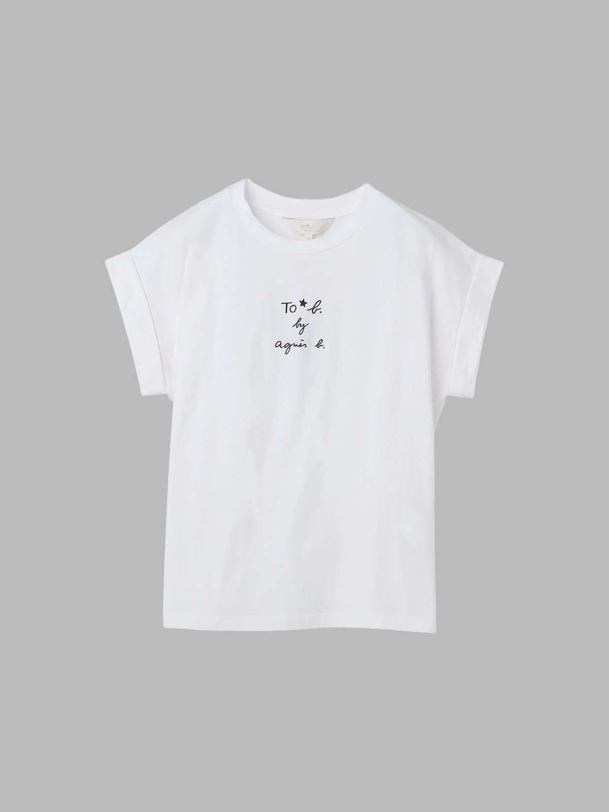 To b. by agnès b. 【Outlet】スリーレイヤードロゴ コットン 半袖 Tシャツ ホワイト