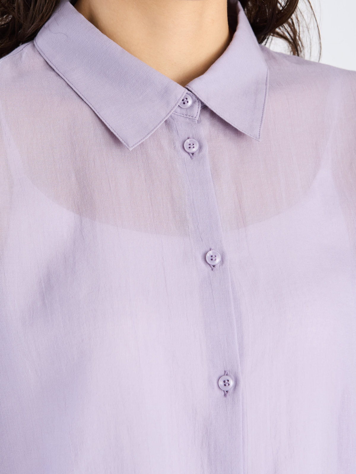 To b. by agnès b. 【Outlet】シアー コットン ロングスリーブ シャツ パープル系その他