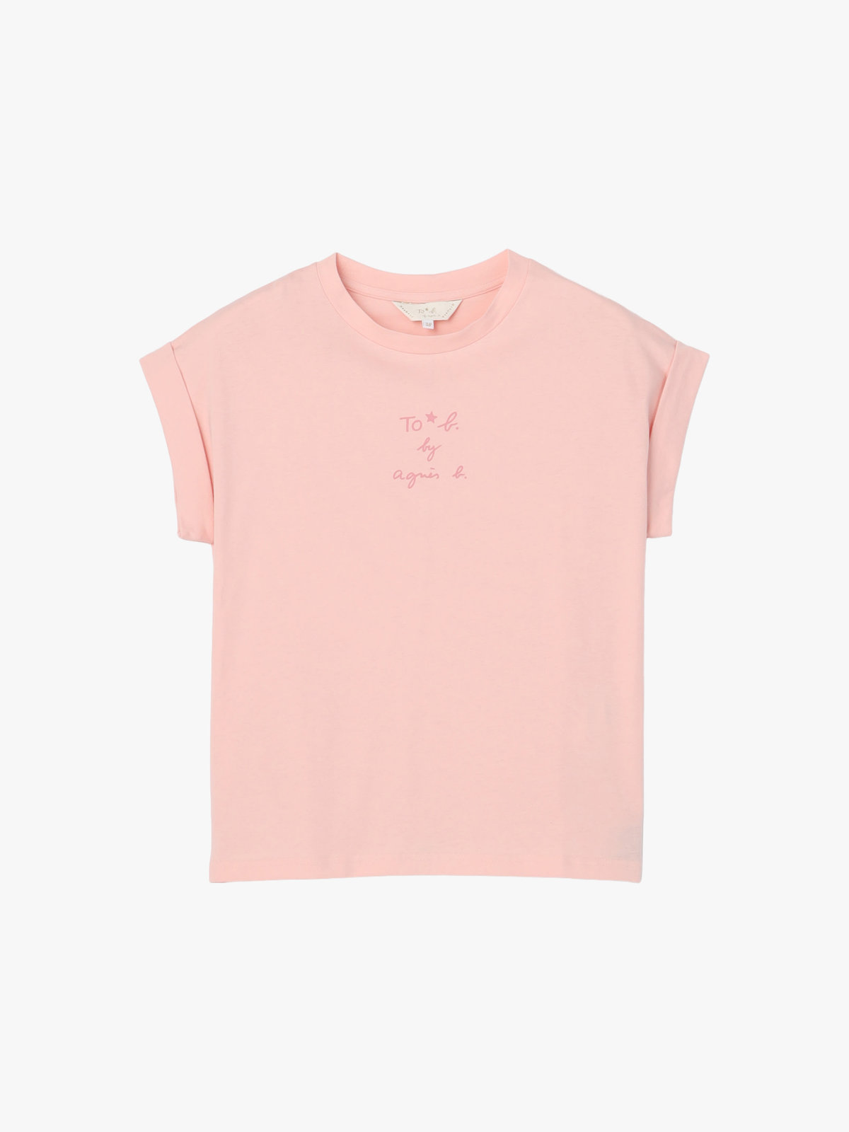 To b. by agnès b. 【Outlet】スリーレイヤードロゴ コットン 半袖 Tシャツ ピンク