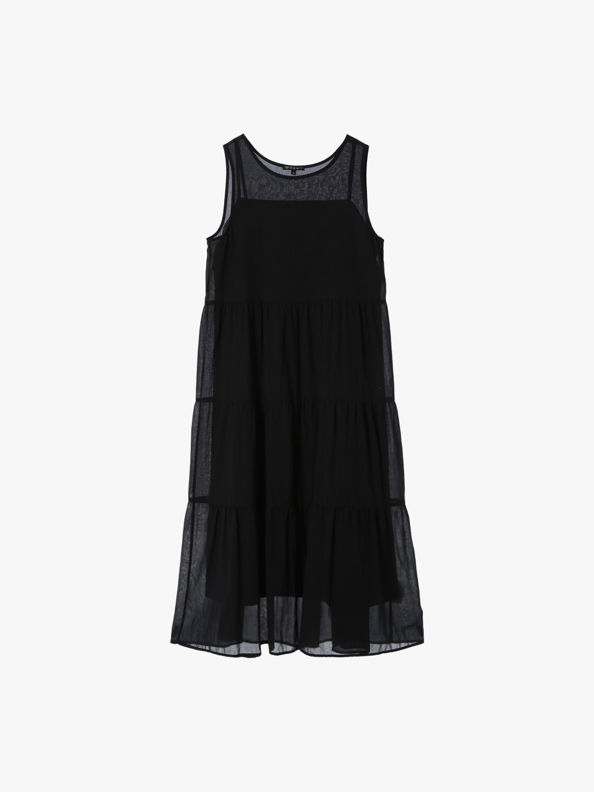 To b. by agnès b. 【Outlet】シアー コットン ロングワンピース ブラック