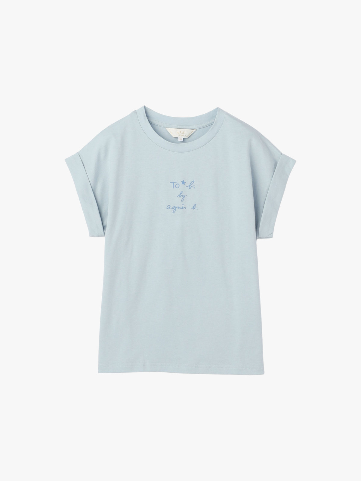 To b. by agnès b. 【Outlet】スリーレイヤードロゴ コットン 半袖 Tシャツ ライトブルー
