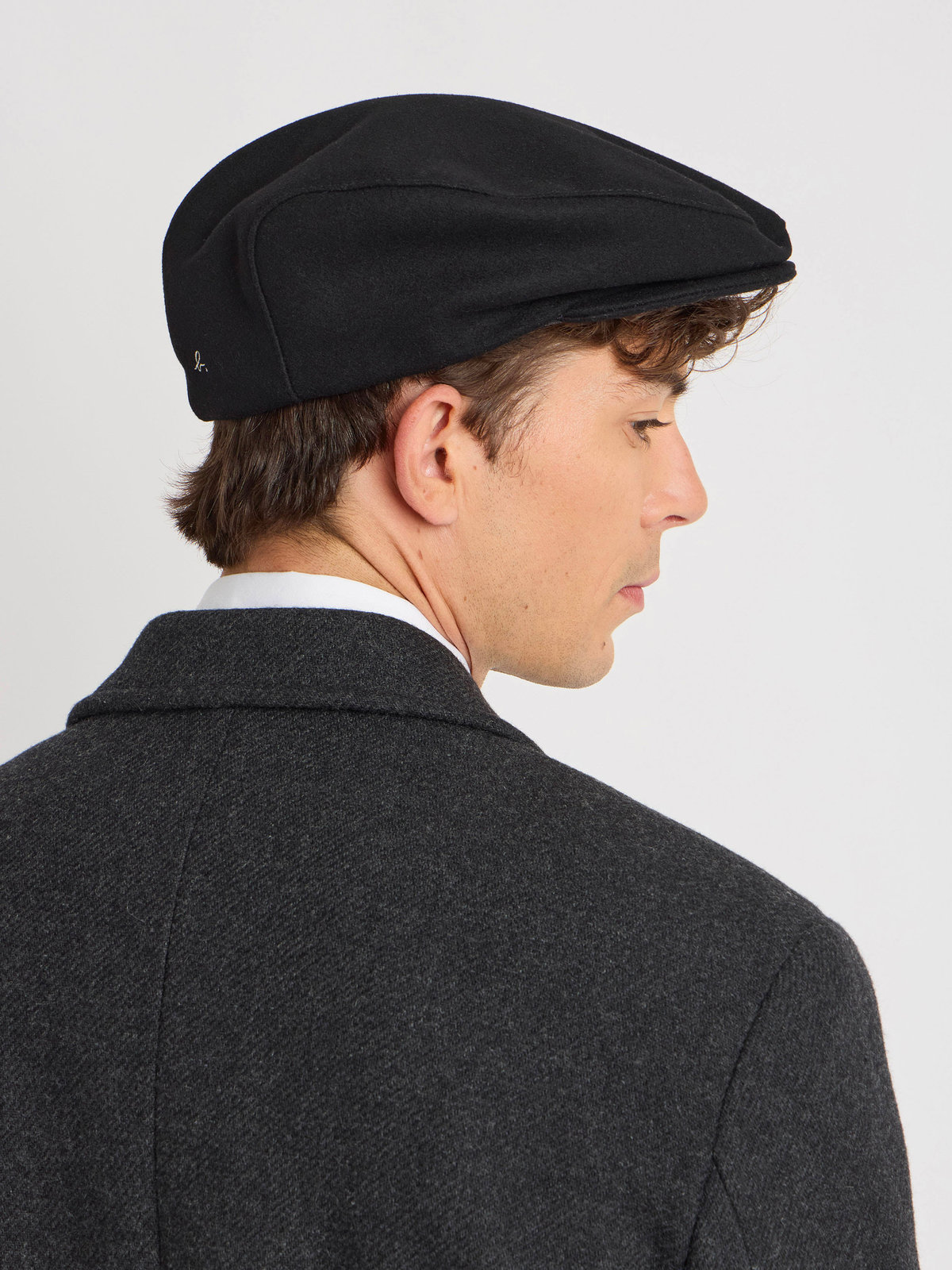 HOMME メンズ ウール ハンチング "Yann" ブラック