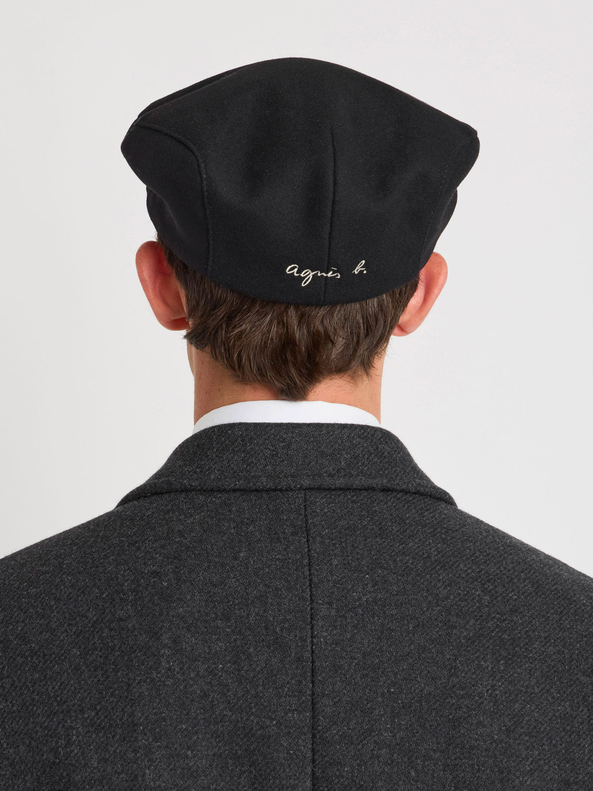 HOMME メンズ ウール ハンチング "Yann" ブラック