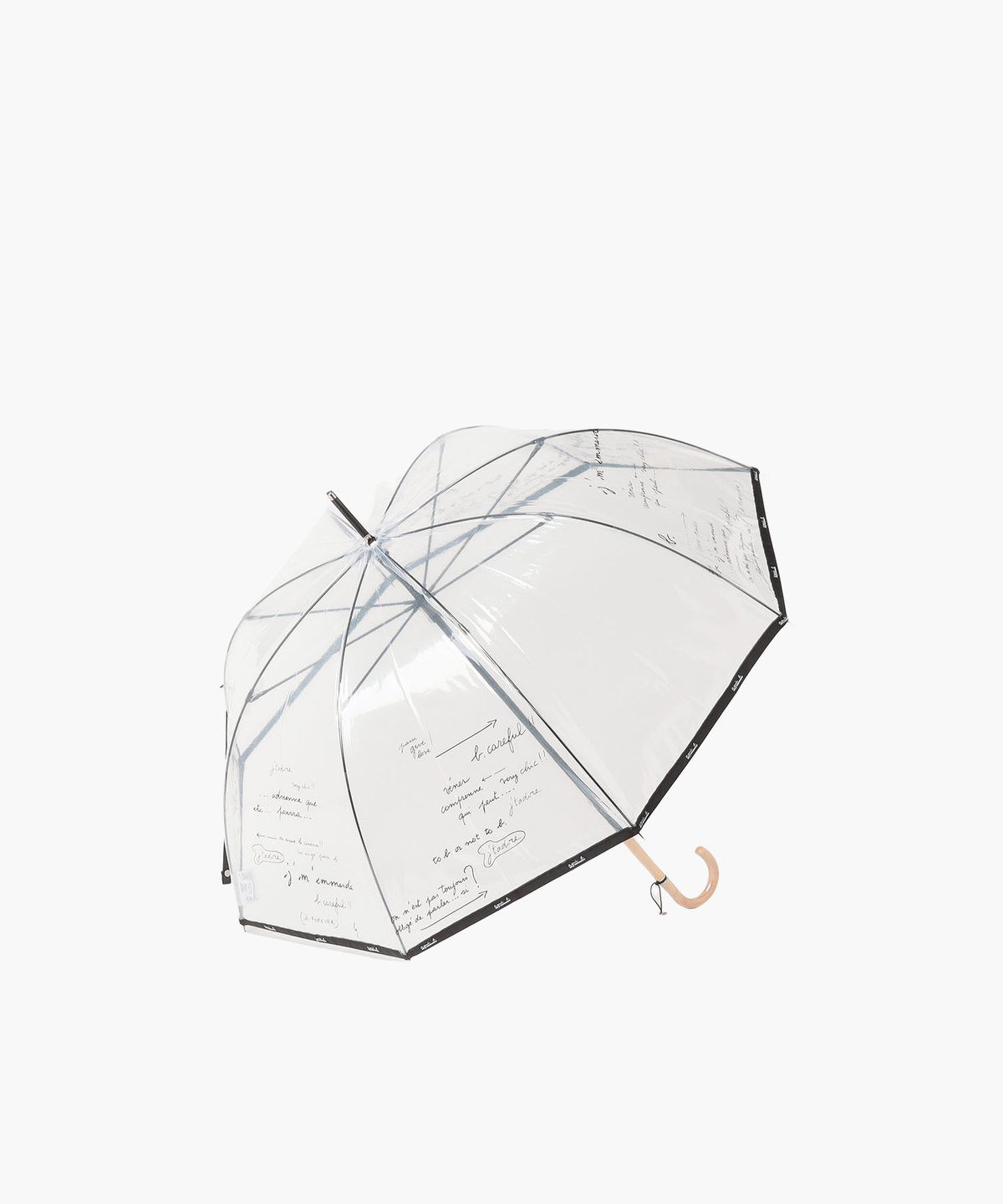 FEMME ウィメンズ メッセージ柄 ビニール長傘 ブラック