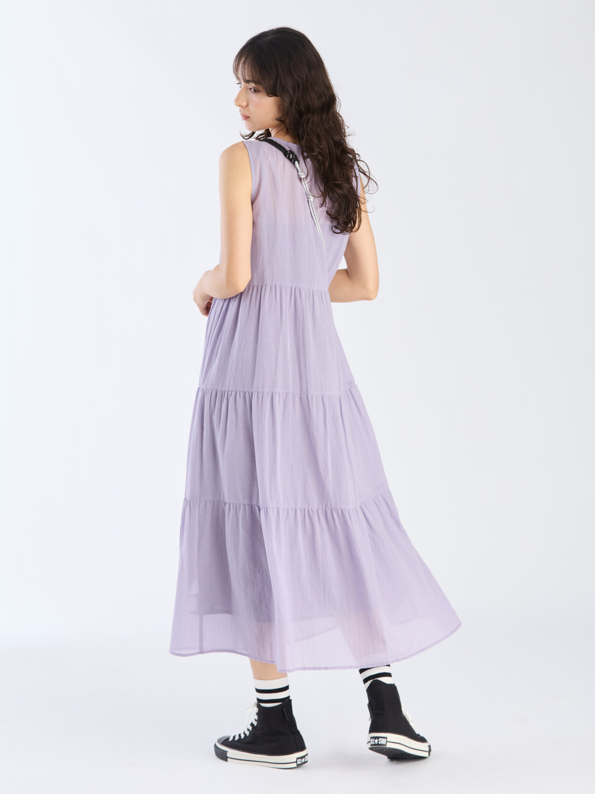 To b. by agnès b. 【Outlet】シアー コットン ロングワンピース パープル系その他