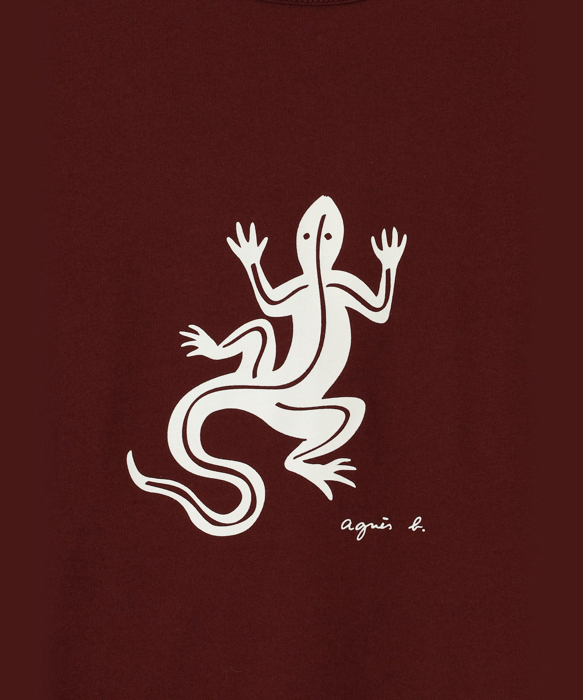 HOMME メンズ メンズ アイコニック コットン 半袖 Tシャツ "Lezard" ボルドー
