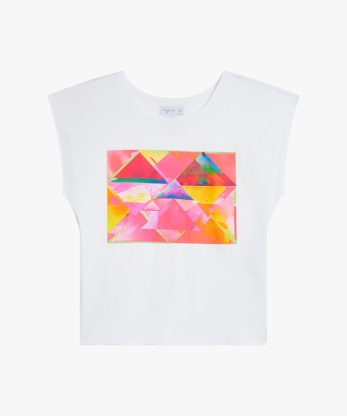FEMME ウィメンズ プリント コットン 半袖 アーティスト Tシャツ "Marion Sommier" ホワイト