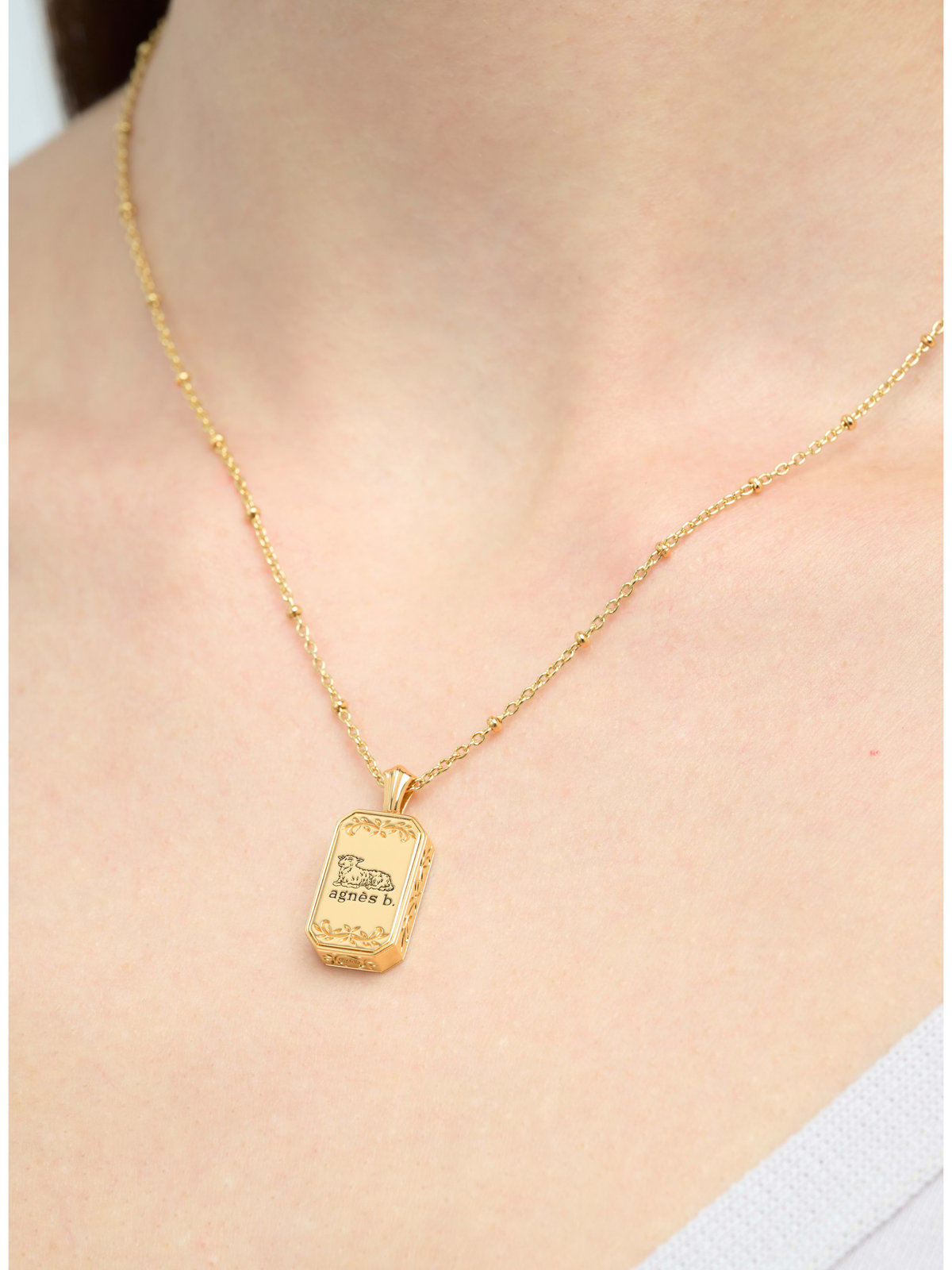 FEMME ウィメンズ ”b.”ロゴ アバロンシェル ネックレス ”Window Vistas” ゴールド