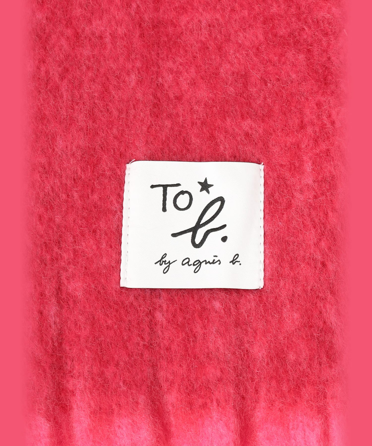 To b. by agnès b. バイカラー マフラー ピンク