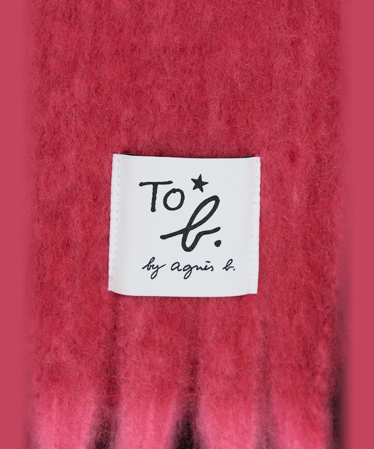 To b. by agnès b. バイカラー マフラー ピンク